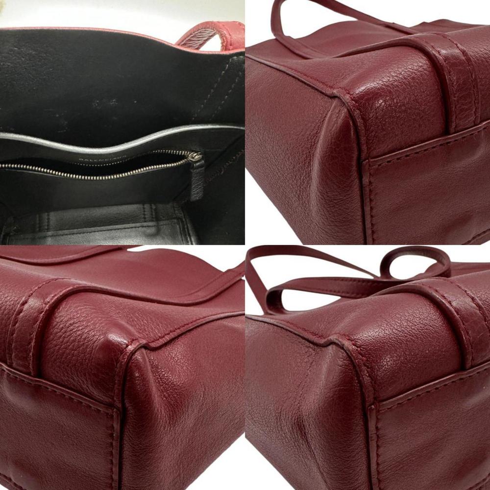 BALENCIAGA Handbag Shoulder Bag Everyday XXS Leather Bordeaux Unisex z0369 - Picture 3 of 5